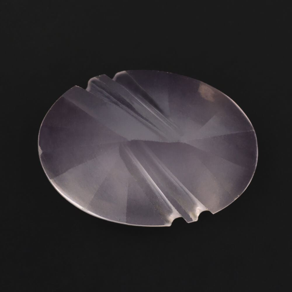 ROSE QUARTZ FLAT BUFFTOP LIGHTENING OVAL 14X10MM 4.76 Cts.