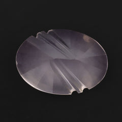ROSE QUARTZ FLAT BUFFTOP LIGHTENING OVAL 14X10MM 4.76 Cts.