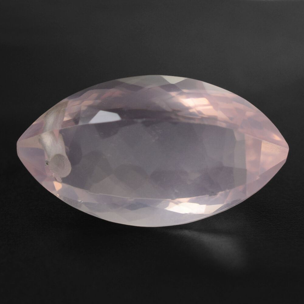 ROSE QUARTZ MARQUISE (CHOPASA) (SIDE DRILL) (SEMI-MILKY) (NICE COLOR) 16X7MM 6.5 Cts.