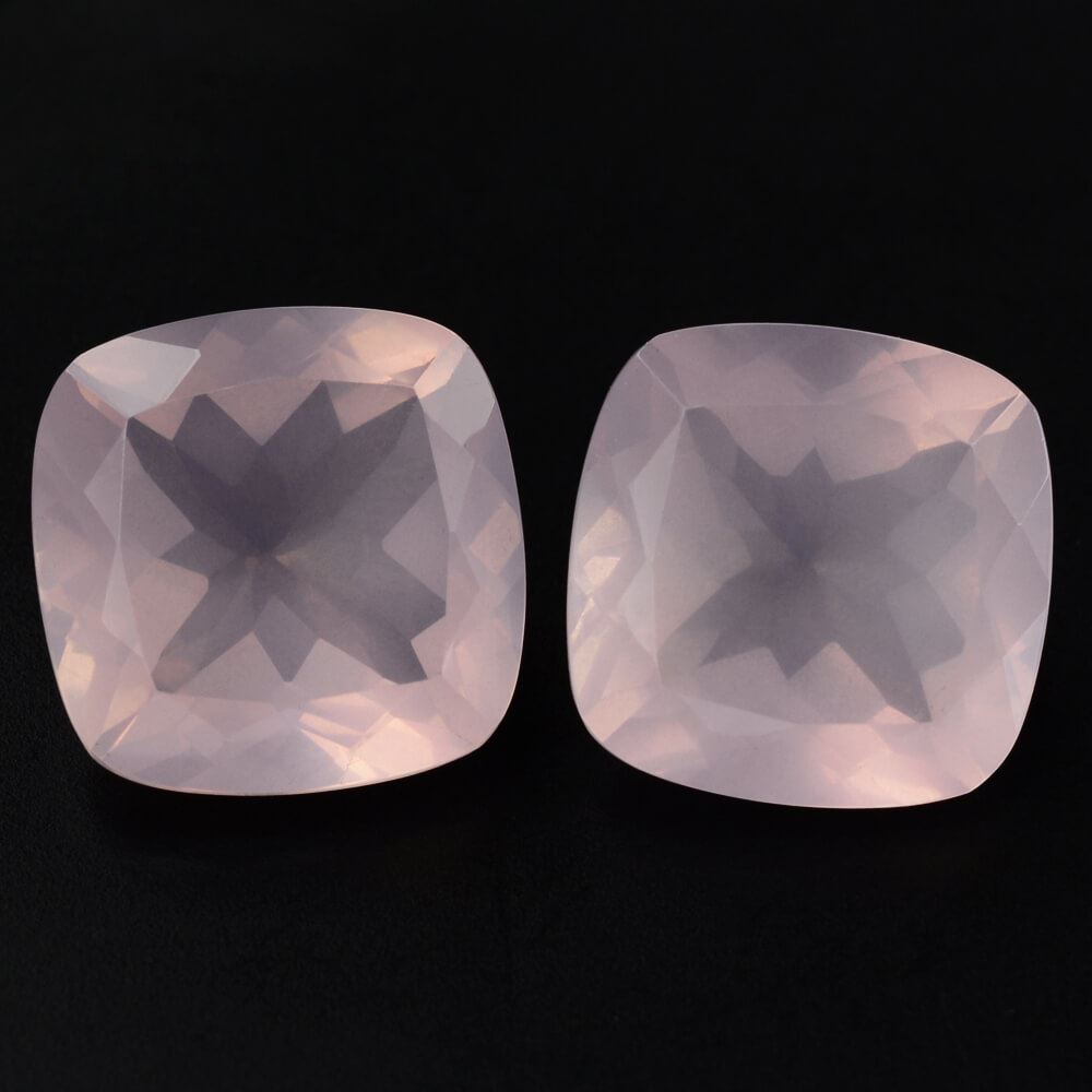 ROSE QUARTZ CUT CUSHION (TRANSPARENT NICE) 14MM 10.15 Cts.