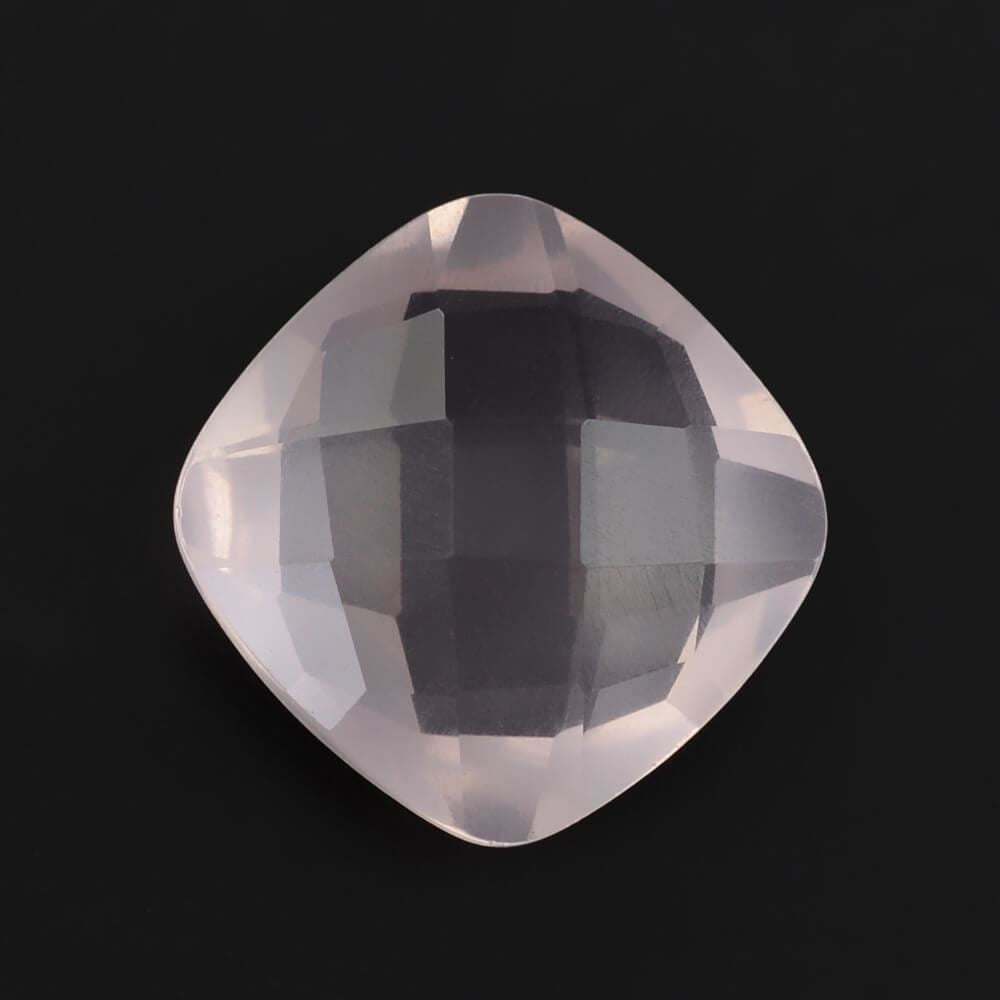 ROSE QUARTZ BRIOLETTE CUSHION (SEMI-MILKY) (NICE COLOR) 10MM 3.38 Cts.