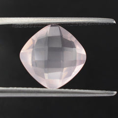ROSE QUARTZ BRIOLETTE CUSHION (SEMI-MILKY) (NICE COLOR) 10MM 3.38 Cts.