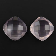 ROSE QUARTZ BRIOLETTE CUSHION (SEMI-MILKY) (NICE COLOR) 10MM 3.38 Cts.
