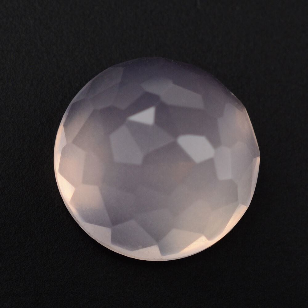 ROSE QUARTZ IRREGULAR CUT ROUND CAB (SEMI-MILKY) (NICE COLOR) 9MM 2.68 Cts.