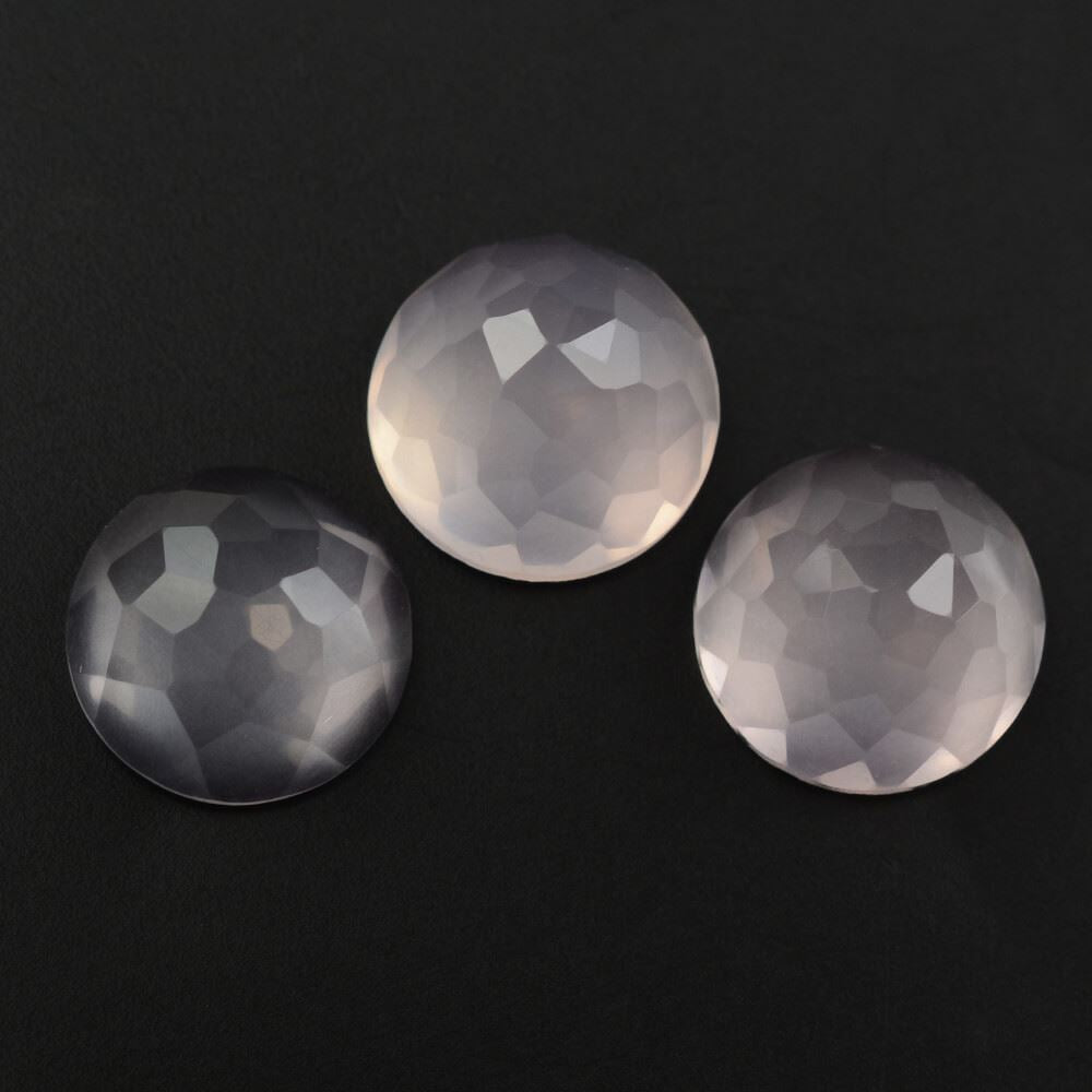 ROSE QUARTZ IRREGULAR CUT ROUND CAB (SEMI-MILKY) (NICE COLOR) 9MM 2.68 Cts.