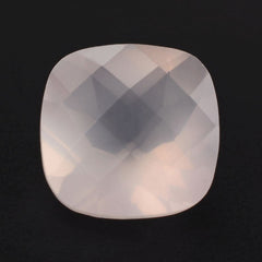 ROSE QUARTZ CHECKER CUT CUSHION (MILKY) 9MM 2.69 Cts.