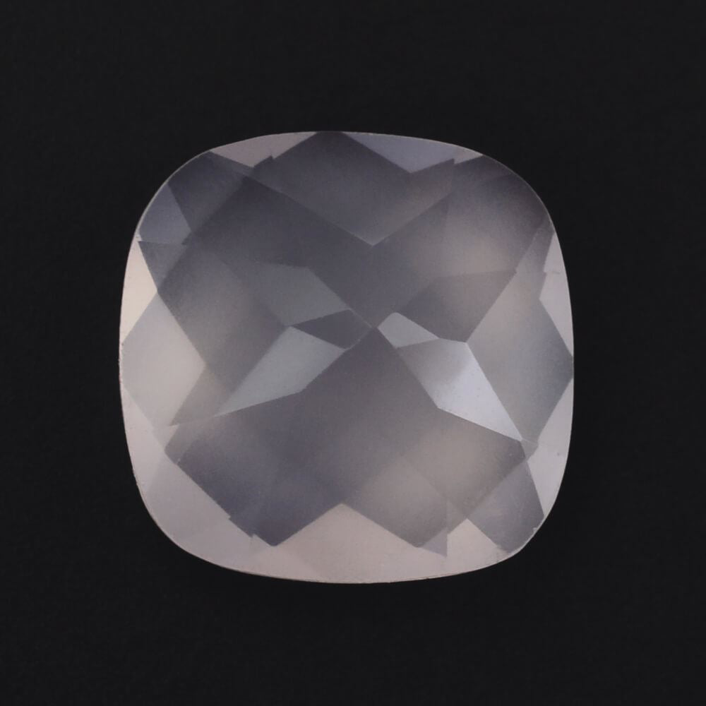 ROSE QUARTZ CHECKER CUT CUSHION (MILKY) 9MM 2.69 Cts.