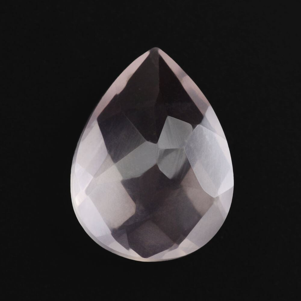 ROSE QUARTZ CHECKER CUT PEAR (SEMI-MILKY) (NICE COLOR) 9X7MM 1.43 Cts.