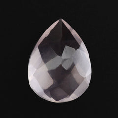 ROSE QUARTZ CHECKER CUT PEAR (SEMI-MILKY) (NICE COLOR) 9X7MM 1.43 Cts.