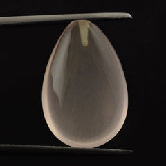 ROSE QUARTZ LENTIL PEAR (HALF DRILL) TRANSPARENT (MEDIUM) 18X12MM 10.9 Cts.