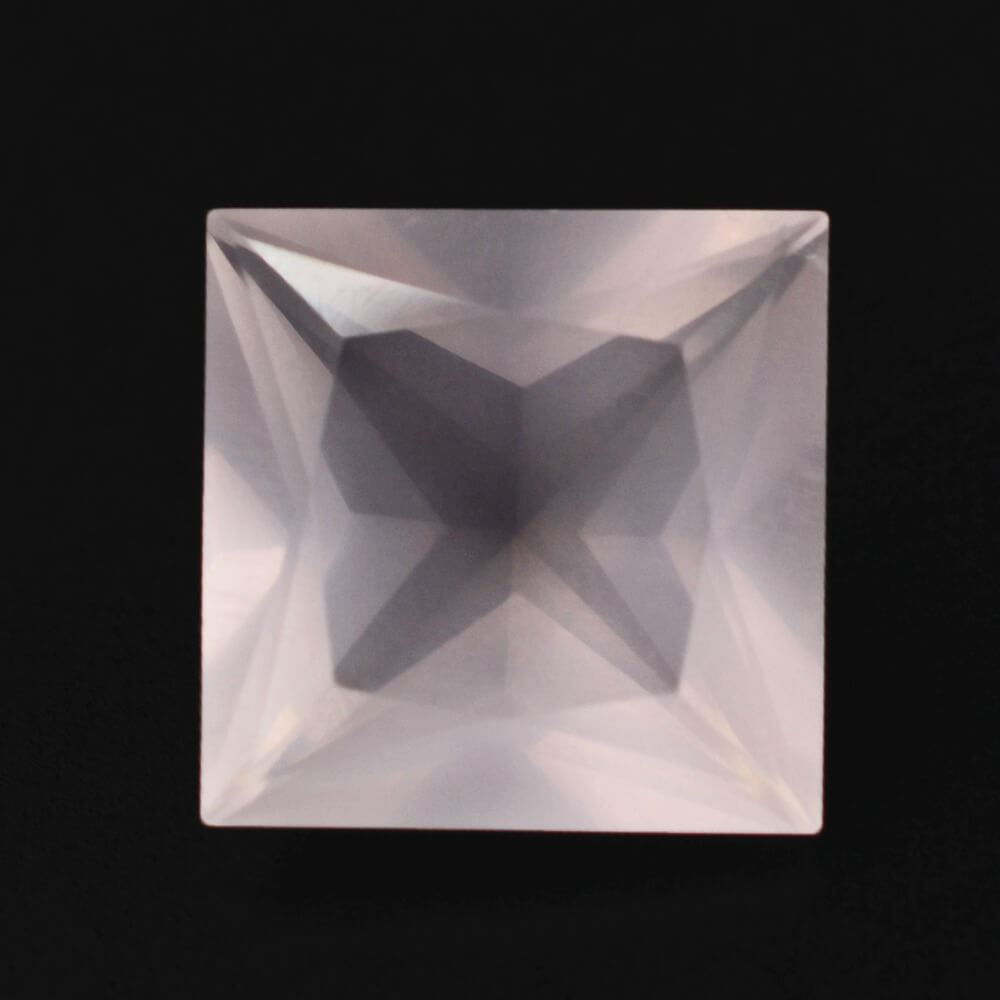ROSE QUARTZ PRINCESS CUT SQUARE (SEMI-MILKY) (NICE COLOR) 10MM 4.35 Cts.