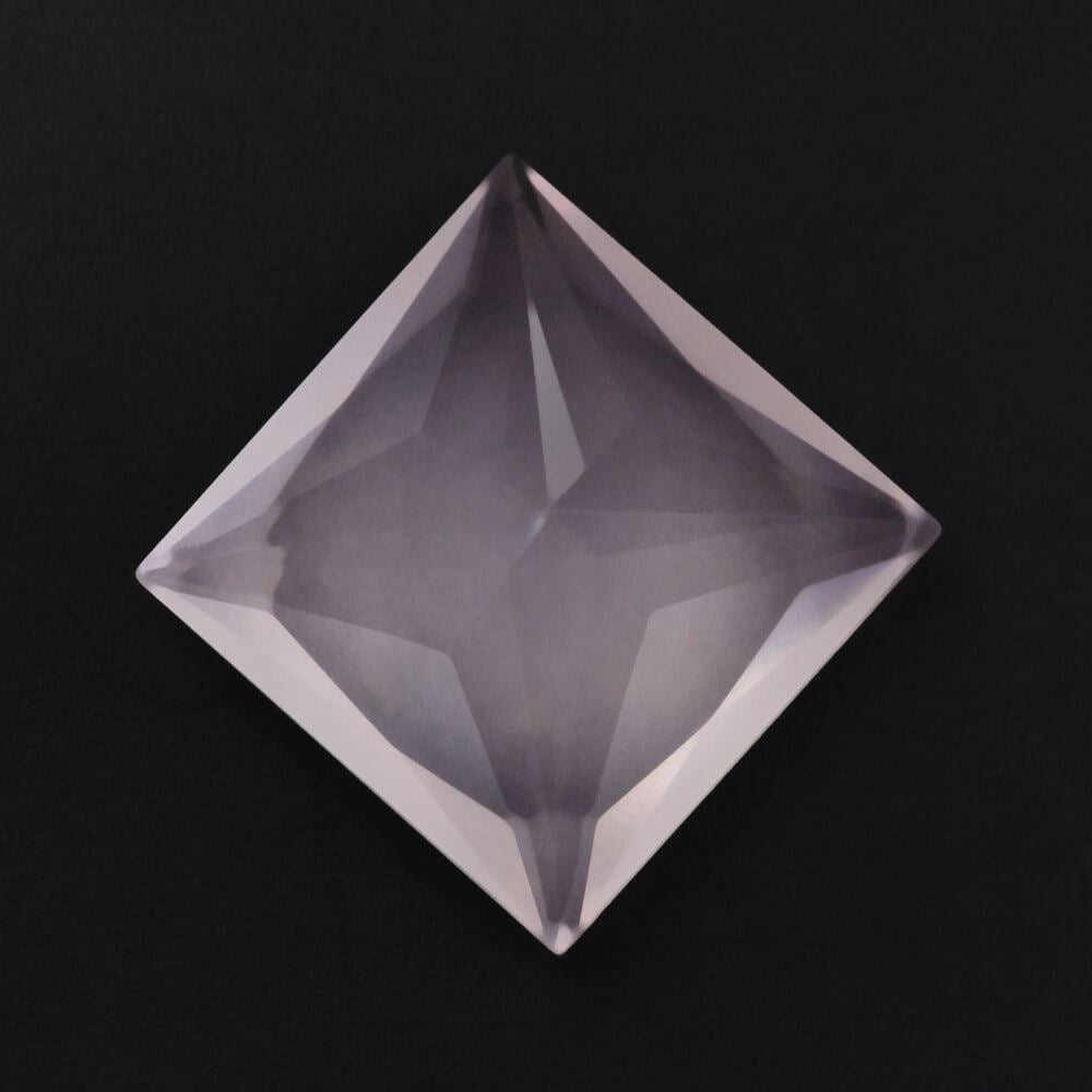 ROSE QUARTZ PRINCESS CUT SQUARE (SEMI-MILKY) (NICE COLOR) 10MM 4.35 Cts.