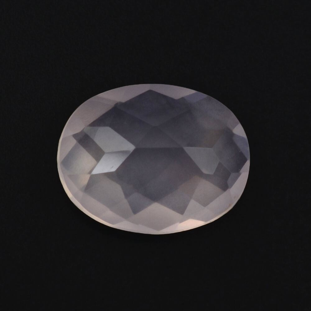 ROSE QUARTZ CHECKER CUT OVAL (SEMI-MILKY) (NICE COLOR) 9X7MM 1.57 Cts.