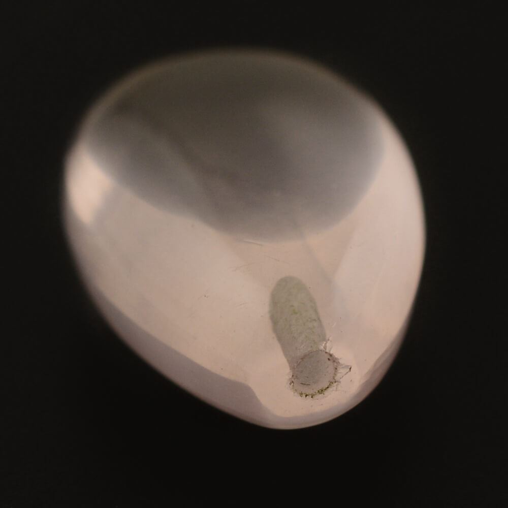 ROSE QUARTZ LENTIL PEAR (HALF DRILL) TRANSPARENT (MEDIUM) 14X9MM 5.81 Cts.