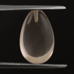 ROSE QUARTZ LENTIL PEAR (HALF DRILL) TRANSPARENT (MEDIUM) 14X9MM 5.81 Cts.