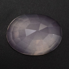 ROSE QUARTZ STEP CUT BACK HIGHDOOM OVAL CAB (SEMI- MILKY) (NICE COLOR) 16X12MM 9.23 Cts.
