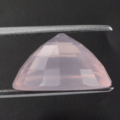 ROSE QUARTZ STEP CUT BACK HIGHDOOM OVAL CAB (SEMI- MILKY) (NICE COLOR) 16X12MM 9.23 Cts.