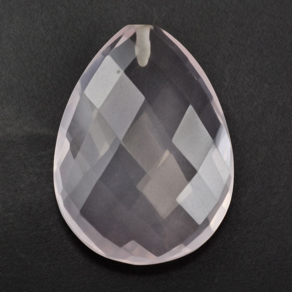 ROSE QUARTZ BRIOLETTE PEAR TRANSPARENT NICE (HALF DRILL) 20X15MM 12.27 Cts.