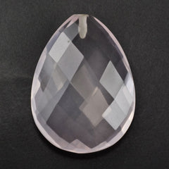 ROSE QUARTZ BRIOLETTE PEAR TRANSPARENT NICE (HALF DRILL) 20X15MM 12.27 Cts.