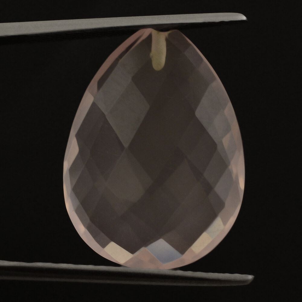 ROSE QUARTZ BRIOLETTE PEAR TRANSPARENT NICE (HALF DRILL) 20X15MM 12.27 Cts.