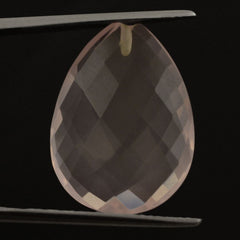 ROSE QUARTZ BRIOLETTE PEAR TRANSPARENT NICE (HALF DRILL) 20X15MM 12.27 Cts.
