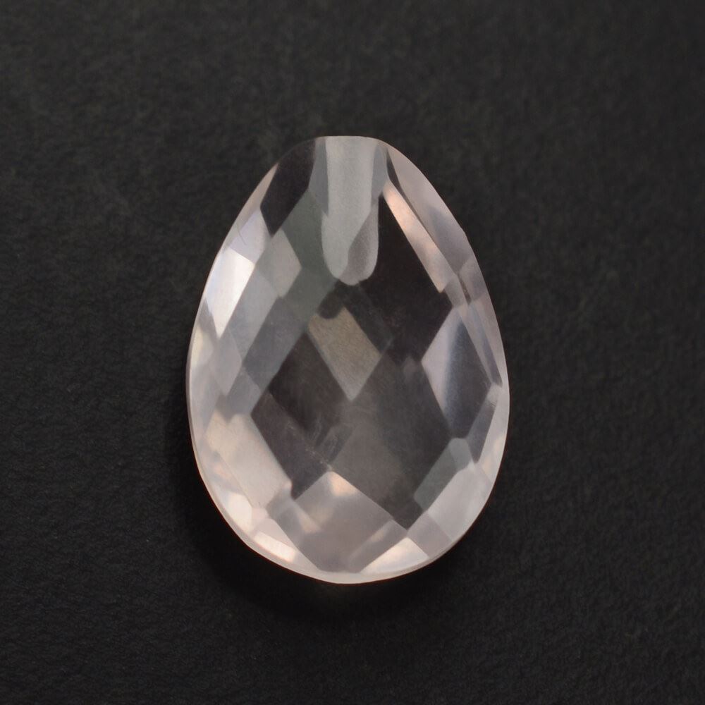 ROSE QUARTZ BRIOLETTE PEAR TRANSPARENT (MEDIUM) (HALF DRILL) 7X5MM 0.72 Cts.