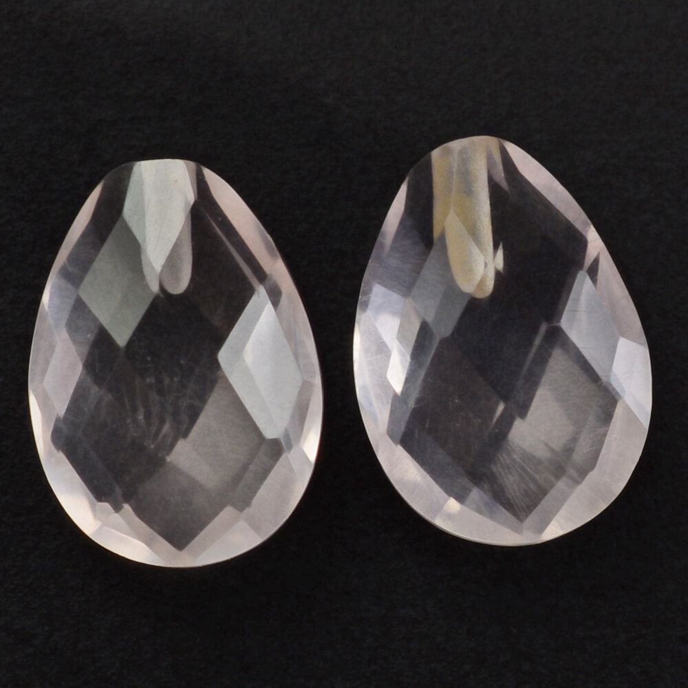 ROSE QUARTZ BRIOLETTE PEAR TRANSPARENT (MEDIUM) (HALF DRILL) 7X5MM 0.72 Cts.