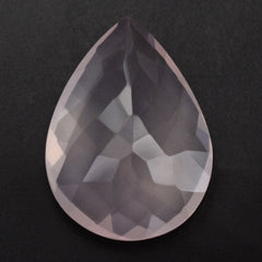 ROSE QUARTZ CHECKER CUT PEAR (SEMI-MILKY) (NICE COLOR) 20X15MM 13.08 Cts.