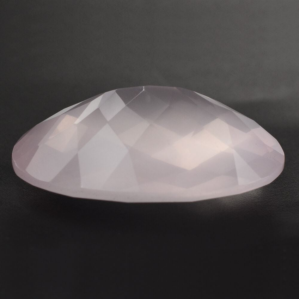 ROSE QUARTZ CHECKER CUT OVAL (SEMI-MILKY) (NICE COLOR) 23X16MM 17.62 Cts.