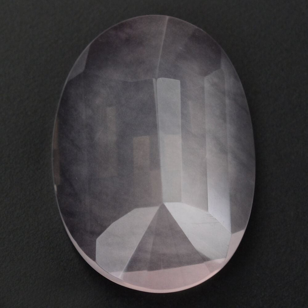 ROSE QUARTZ STEP CUT OVAL TRANSPARENT NICE 18X13MM 8.59 Cts.