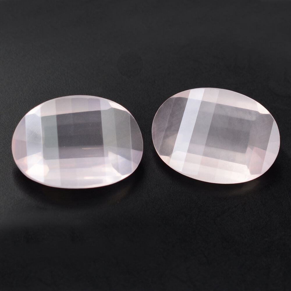ROSE QUARTZ STEP CUT OVAL TRANSPARENT NICE 18X13MM 8.59 Cts.