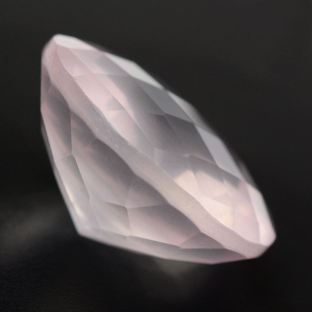ROSE QUARTZ CHECKER CUT ROUND (SEMI-MILKY) (NICE COLOR) 15MM 10.03 Cts.