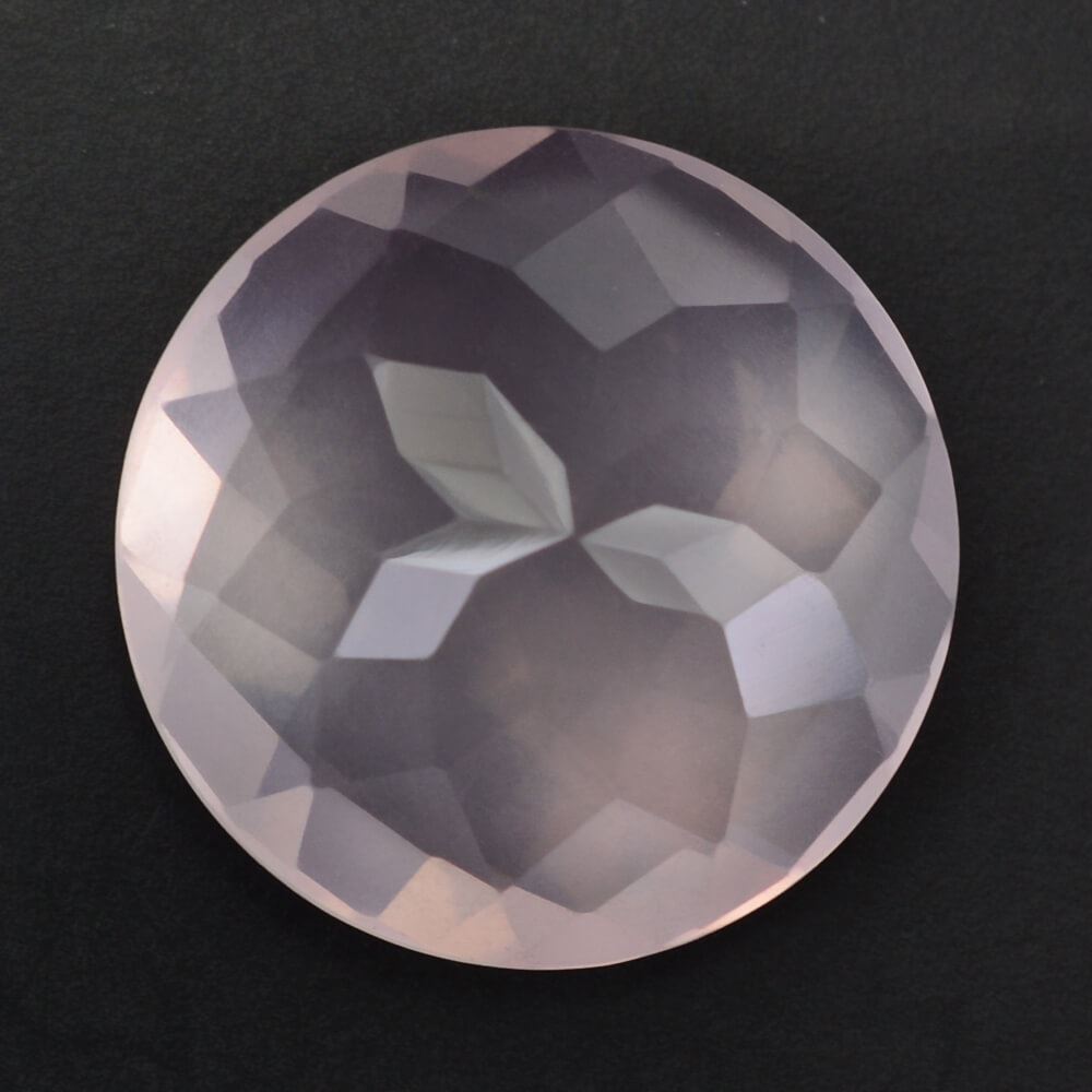 ROSE QUARTZ CHECKER CUT ROUND (SEMI-MILKY) (NICE COLOR) 15MM 10.03 Cts.