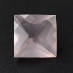ROSE QUARTZ CHECKER TOP PRINCESS CUT BACK SQUARE (SEMI-MILKY) (NICE COLOR) 12MM 7.11 Cts.