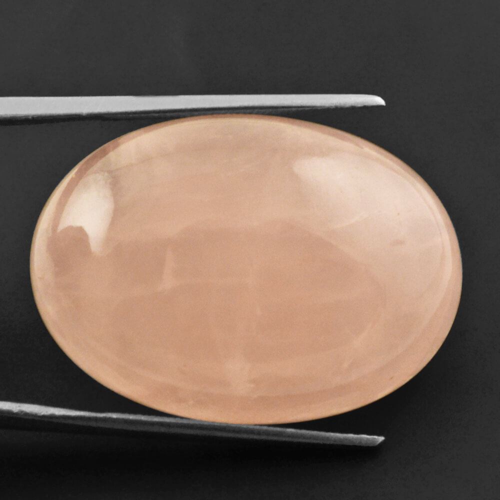 ROSE QUARTZ OVAL CAB (MILKY) 28X20MM 37.20 Cts.