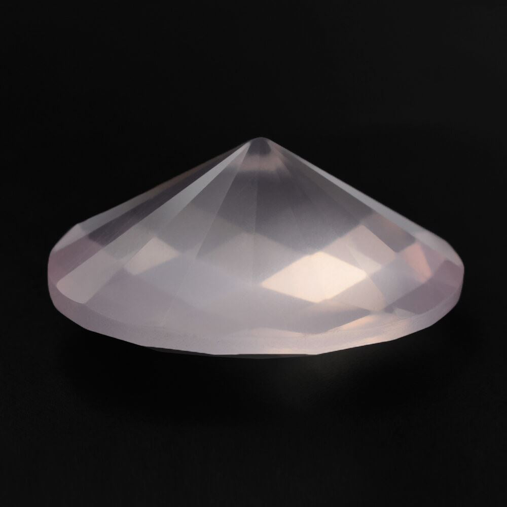 ROSE QUARTZ CHECKER TOP DIAMOND CUT BACK OVAL (SEMI-MILKY) (NICE COLOR) 18X13MM 9.93 Cts.