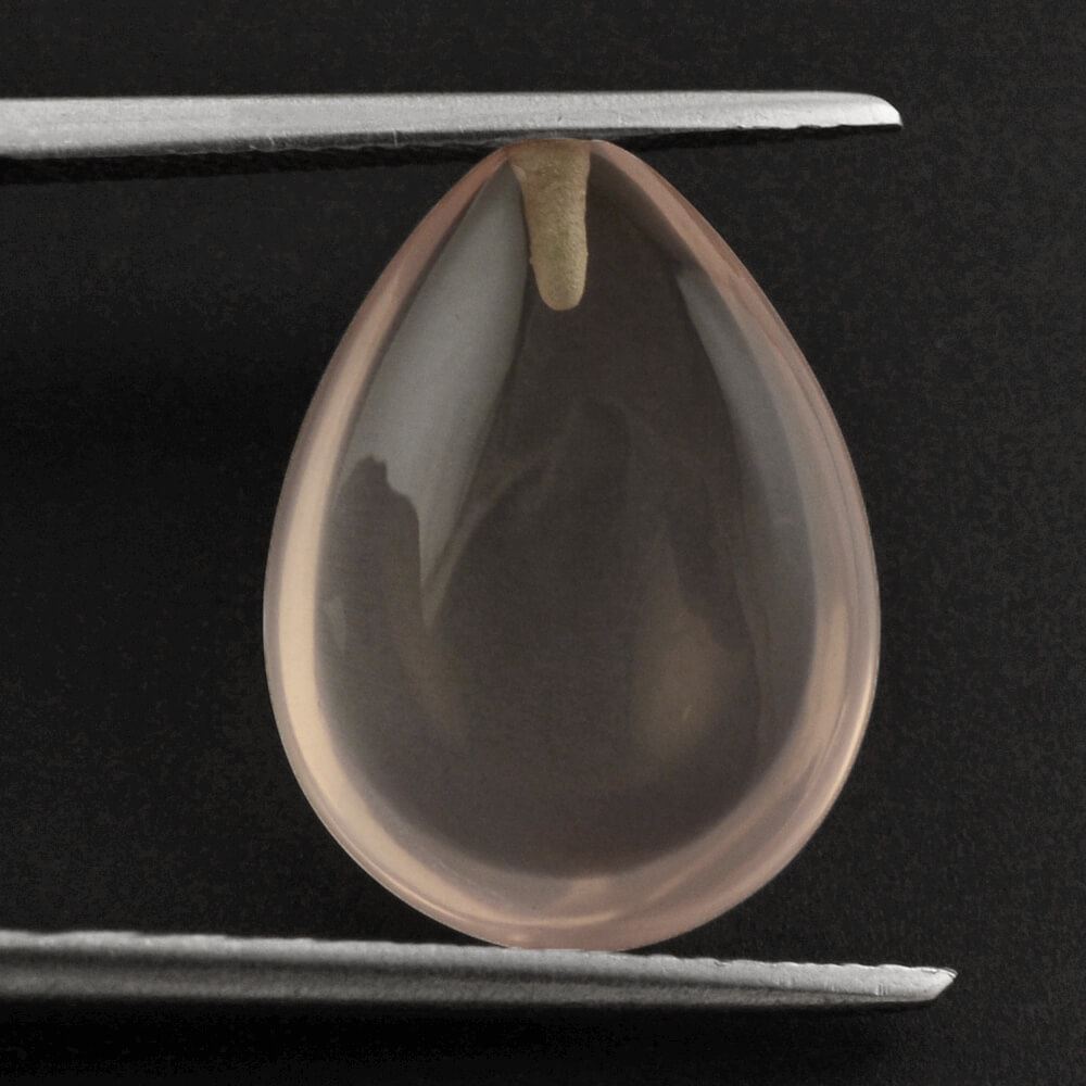 ROSE QUARTZ LENTIL PEAR (HALF DRILL) TRANSPARENT NICE 16X12MM 7.07 Cts.