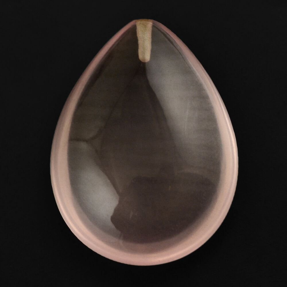 ROSE QUARTZ LENTIL PEAR (HALF DRILL) TRANSPARENT NICE 20X15MM 12.79 Cts.