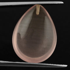 ROSE QUARTZ LENTIL PEAR (HALF DRILL) TRANSPARENT NICE 20X15MM 12.79 Cts.
