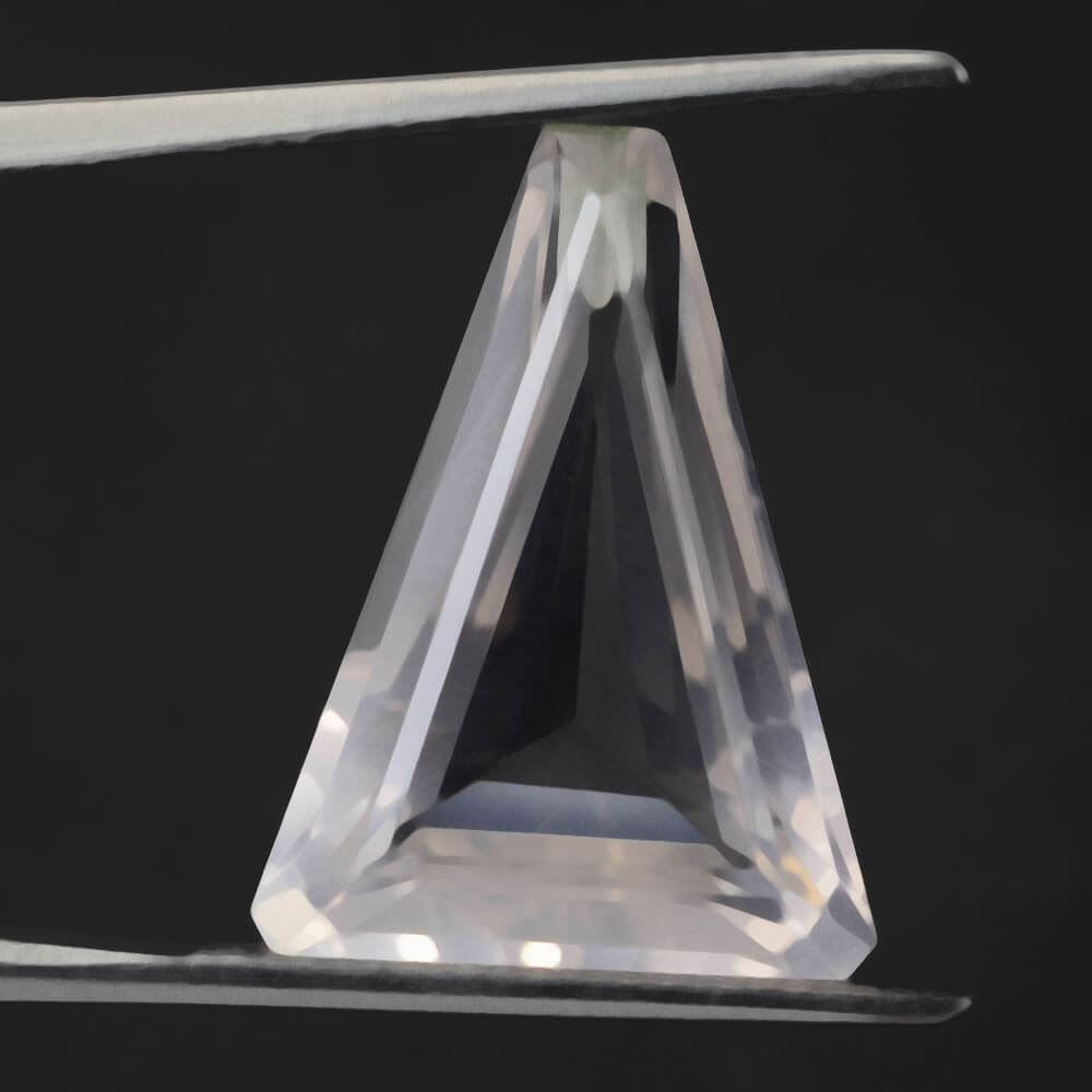 ROSE QUARTZ CUT TRAPEZOID (SEMI-MILKY) (NICE COLOR) 20X15MM 11.72 Cts.