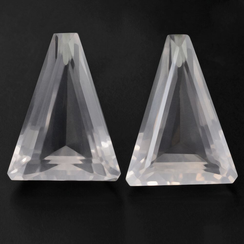 ROSE QUARTZ CUT TRAPEZOID (SEMI-MILKY) (NICE COLOR) 20X15MM 11.72 Cts.