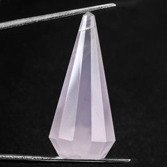 ROSE QUARTZ LONG FACETED DROPS 35X15MM 39.98 Cts.