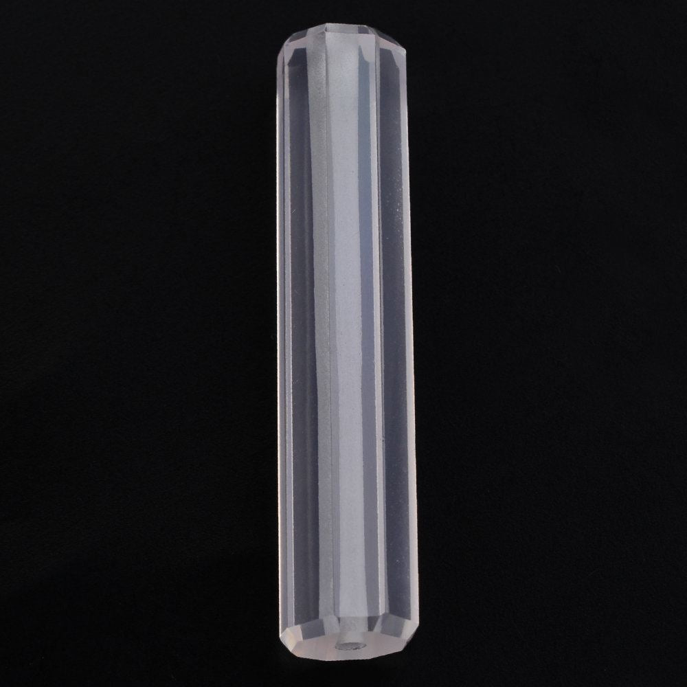 ROSE QUARTZ STEP CUT BARREL (FULL DRILL 1MM) 34X7MM 17.25 Cts.