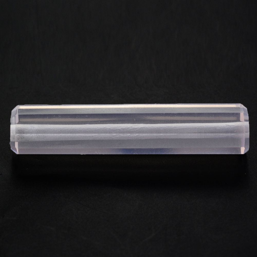 ROSE QUARTZ STEP CUT BARREL (FULL DRILL 1MM) 34X7MM 17.25 Cts.