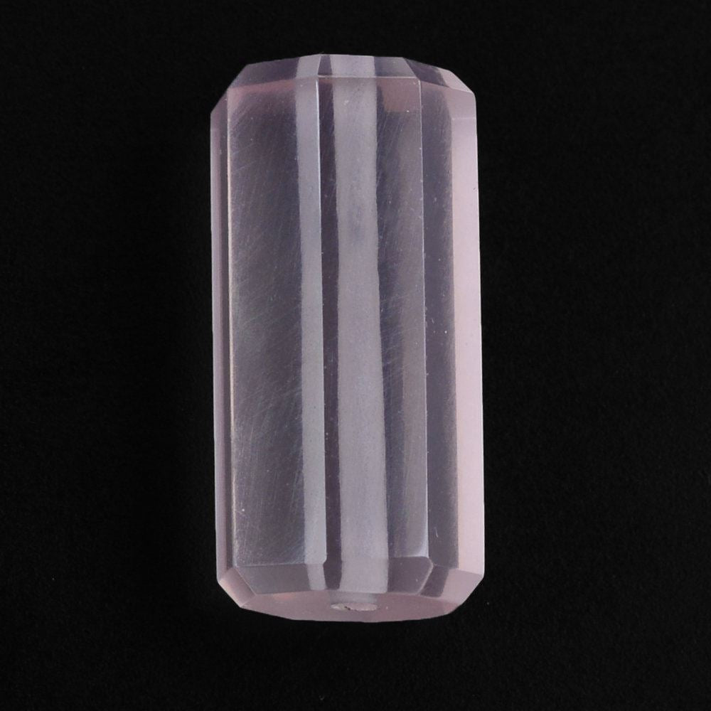 ROSE QUARTZ STEP CUT BARREL (FULL DRILL 1MM) (SI) 14.50X7MM 7.50 Cts.