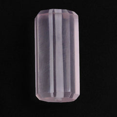 ROSE QUARTZ STEP CUT BARREL (FULL DRILL 1MM) (SI) 14.50X7MM 7.50 Cts.