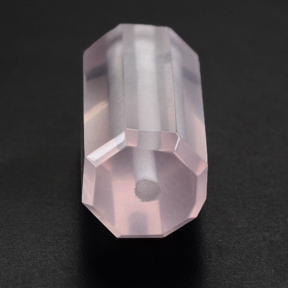 ROSE QUARTZ STEP CUT BARREL (FULL DRILL 1MM) (SI) 14.50X7MM 7.50 Cts.