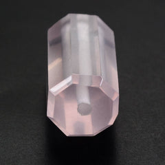 ROSE QUARTZ STEP CUT BARREL (FULL DRILL 1MM) (SI) 14.50X7MM 7.50 Cts.