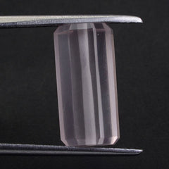 ROSE QUARTZ STEP CUT BARREL (FULL DRILL 1MM) (SI) 14.50X7MM 7.50 Cts.