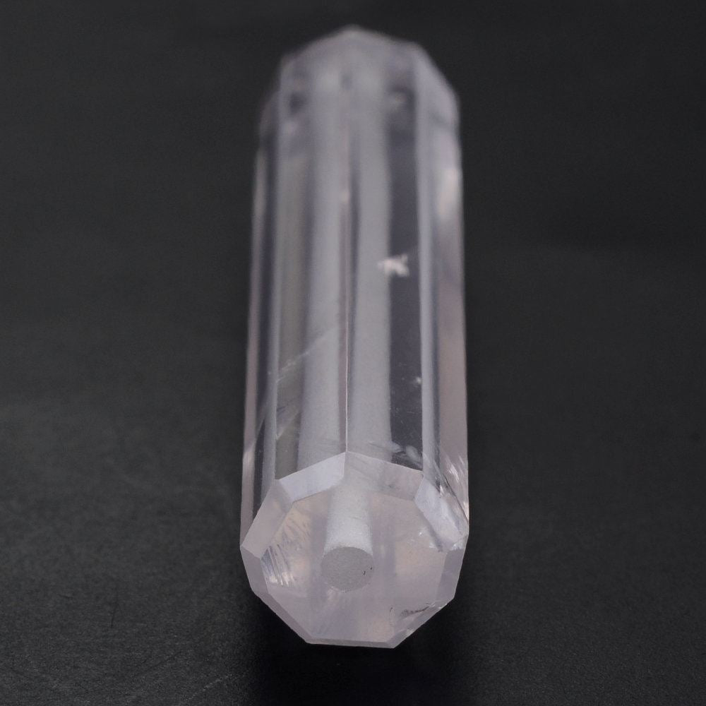 ROSE QUARTZ STEP CUT BARREL (FULL DRILL 1MM) (HI) 34X7MM 17.30 Cts.